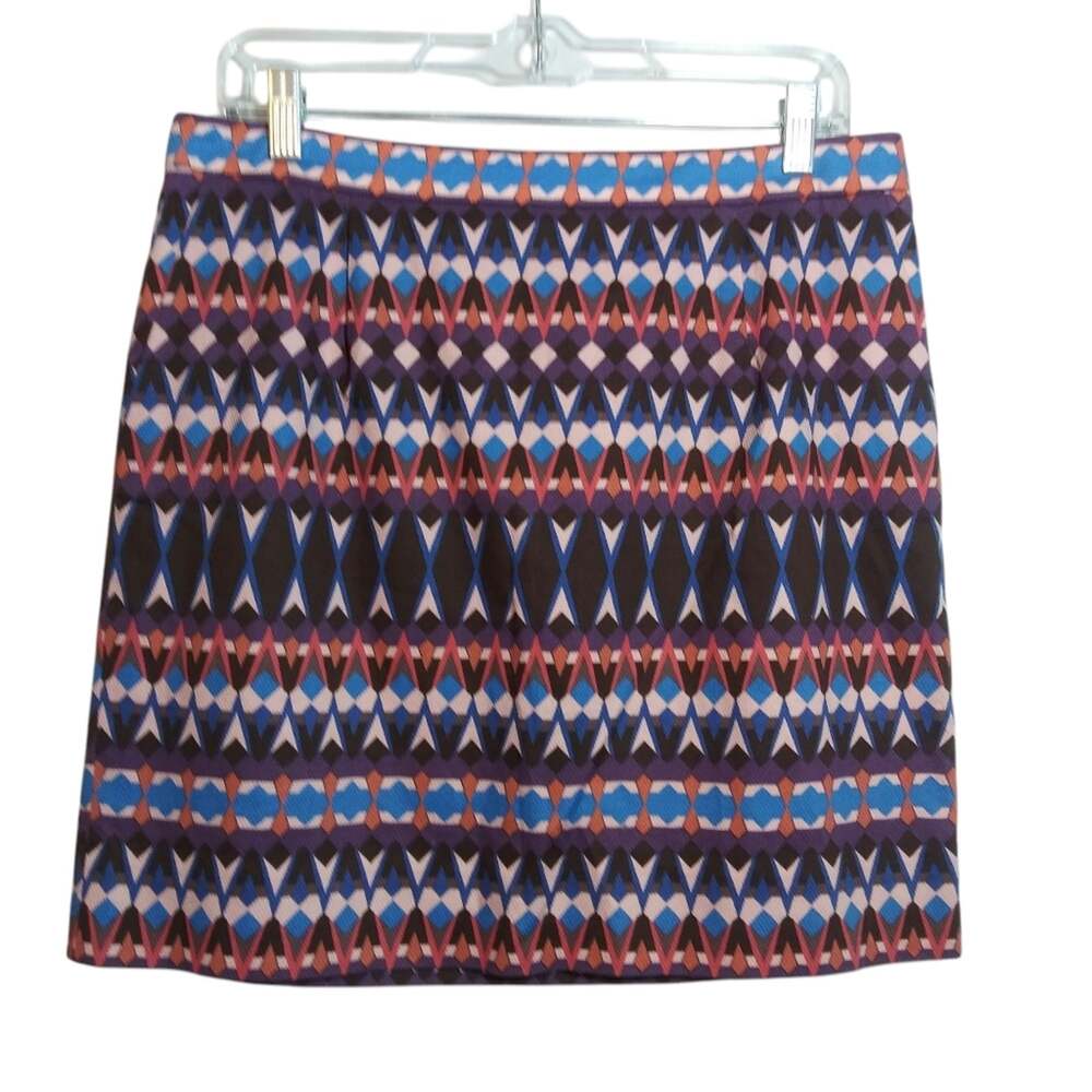 J. Crew Gemstone Salon Geometric  Mini Skirt Pockets Size 10